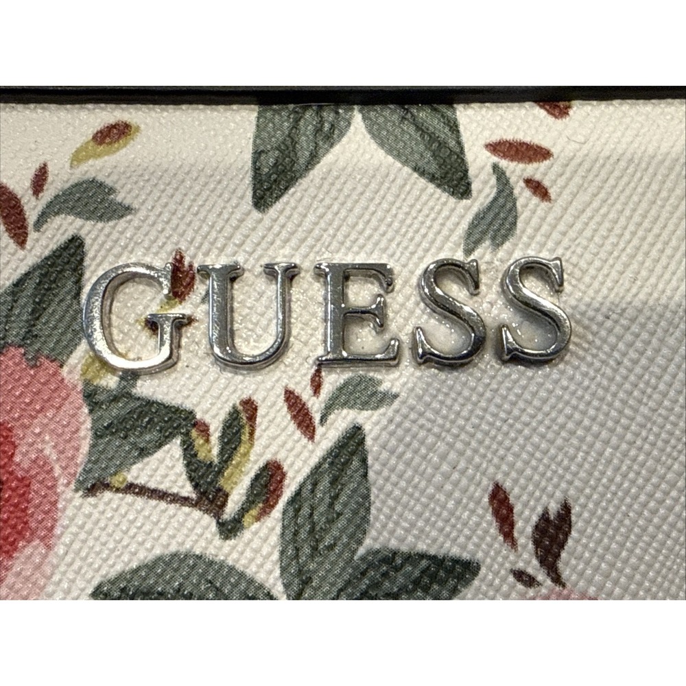 GUESS Floral Pattern Chain Pouch Long Wallet - Picture 2 of 16
